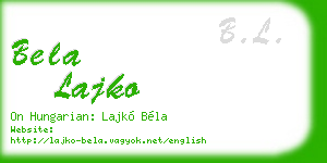 bela lajko business card